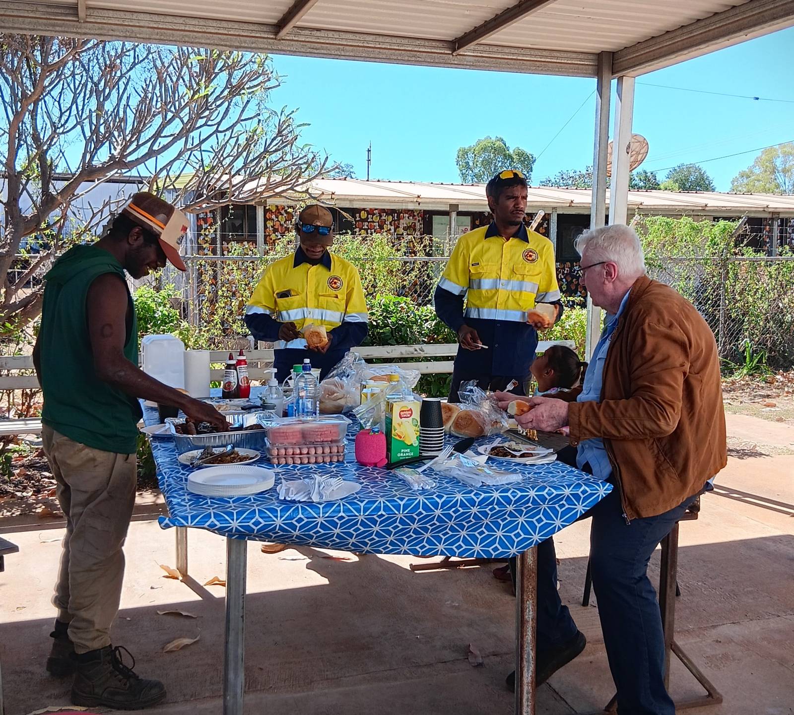 Enjoying the community BBQ